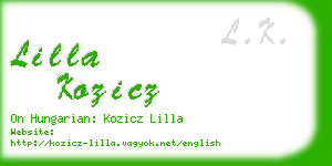 lilla kozicz business card